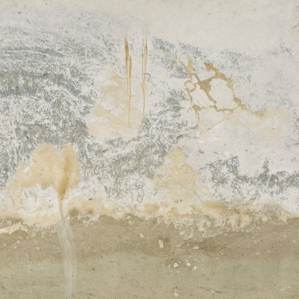Cream and taupe abstract with gray marbling, gold veining, and a grounded beige base