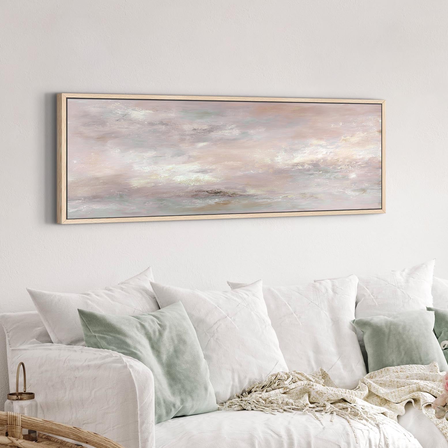 Canvas wall art in interior setting.