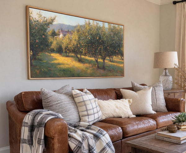 Canvas wall art in interior setting.