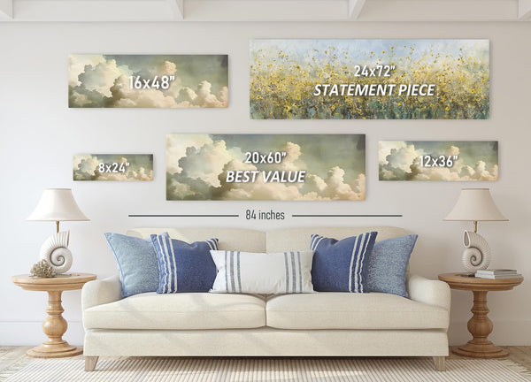 Canvas wall art in interior setting.