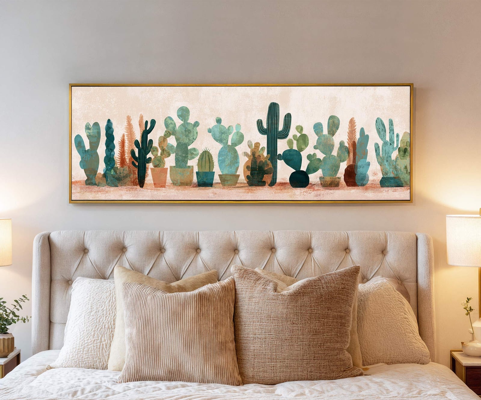 Canvas wall art in interior setting.