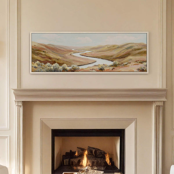 Canvas wall art in interior setting.