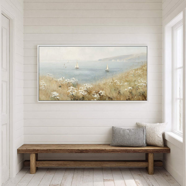Canvas wall art in interior setting.