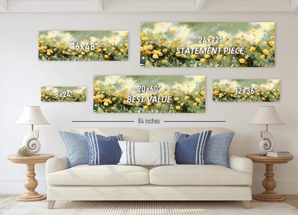 Canvas wall art in interior setting.