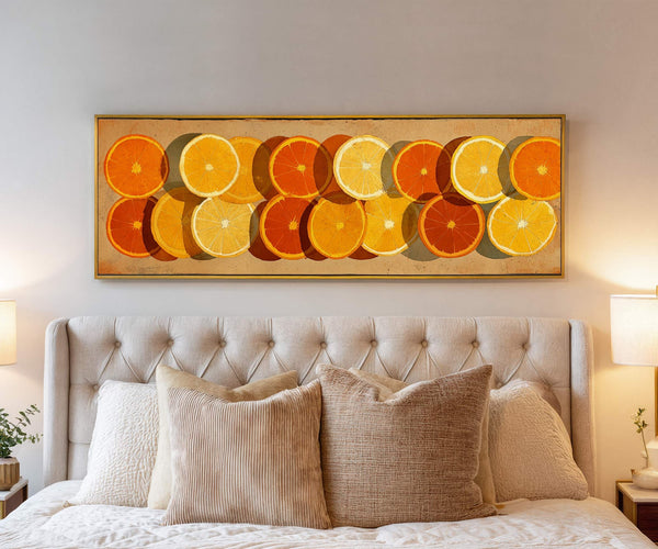 Canvas wall art in interior setting.