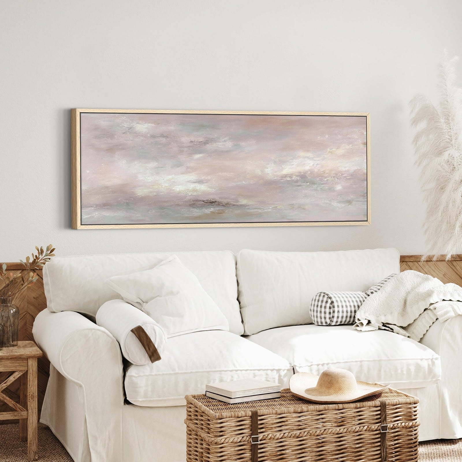 Canvas wall art in interior setting.