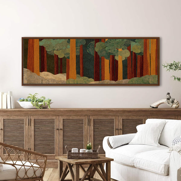 Canvas wall art in interior setting.