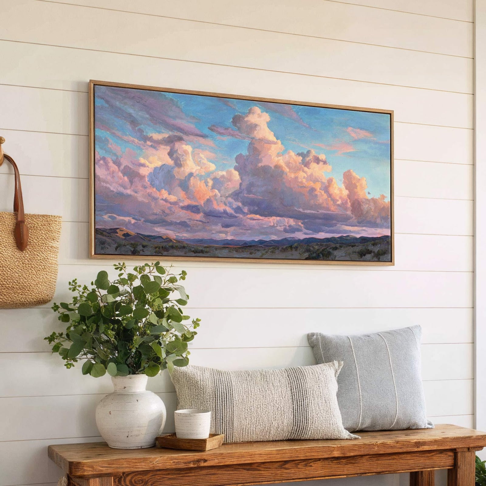 Canvas wall art in interior setting.