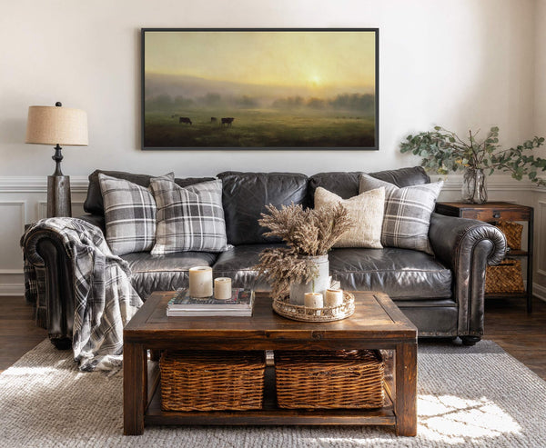 Canvas wall art in interior setting.