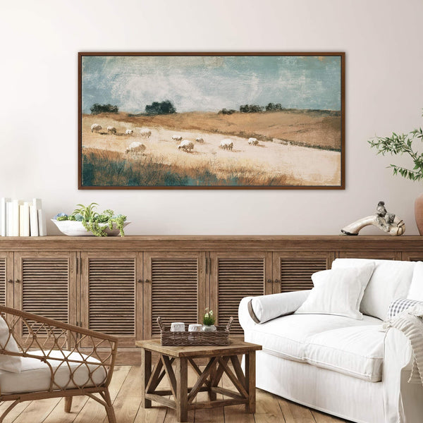 Canvas wall art in interior setting.