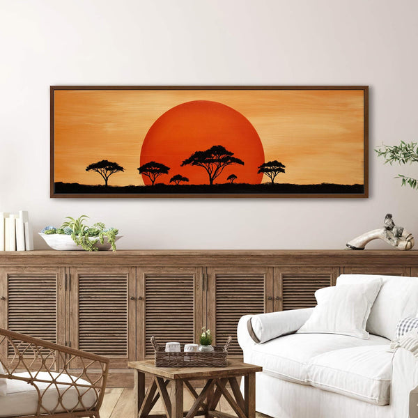 Canvas wall art in interior setting.