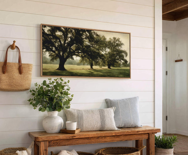 Canvas wall art in interior setting.