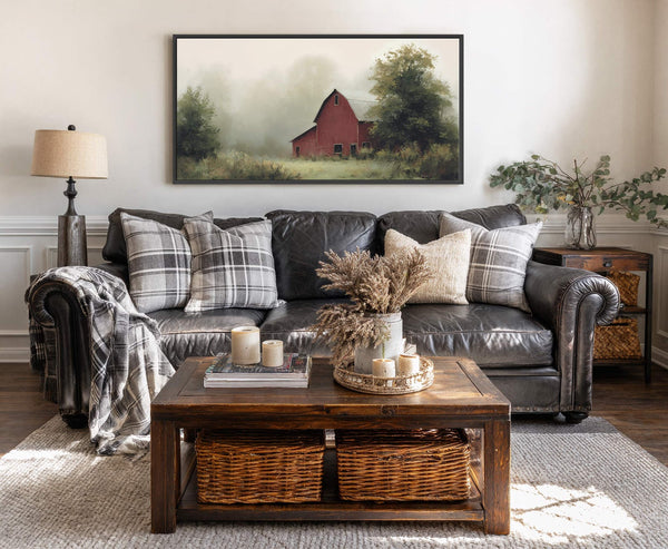 Canvas wall art in interior setting.