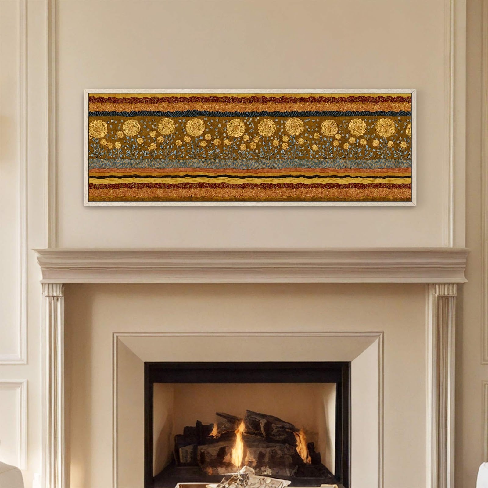 Canvas wall art in interior setting.
