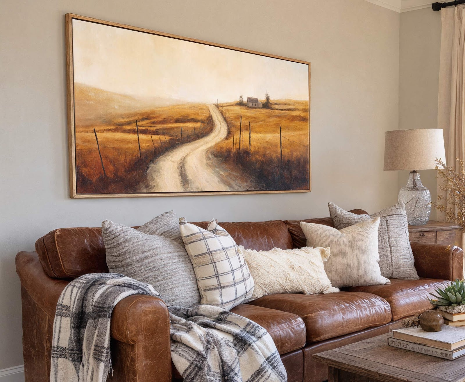 Canvas wall art in interior setting.