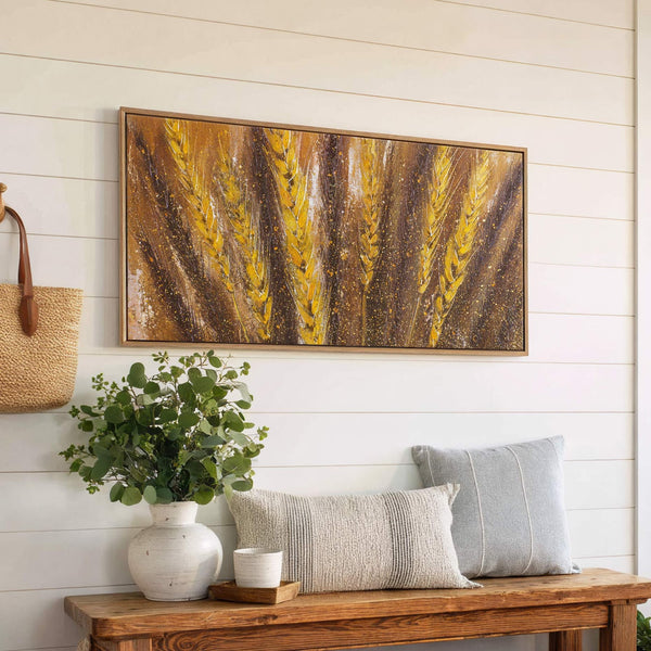 Canvas wall art in interior setting.