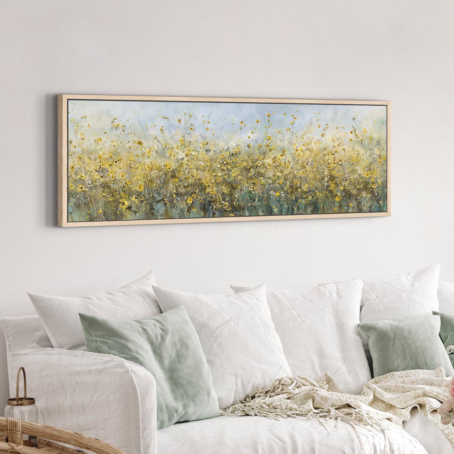 Canvas wall art in interior setting.