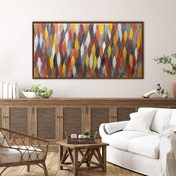 Canvas wall art in interior setting.