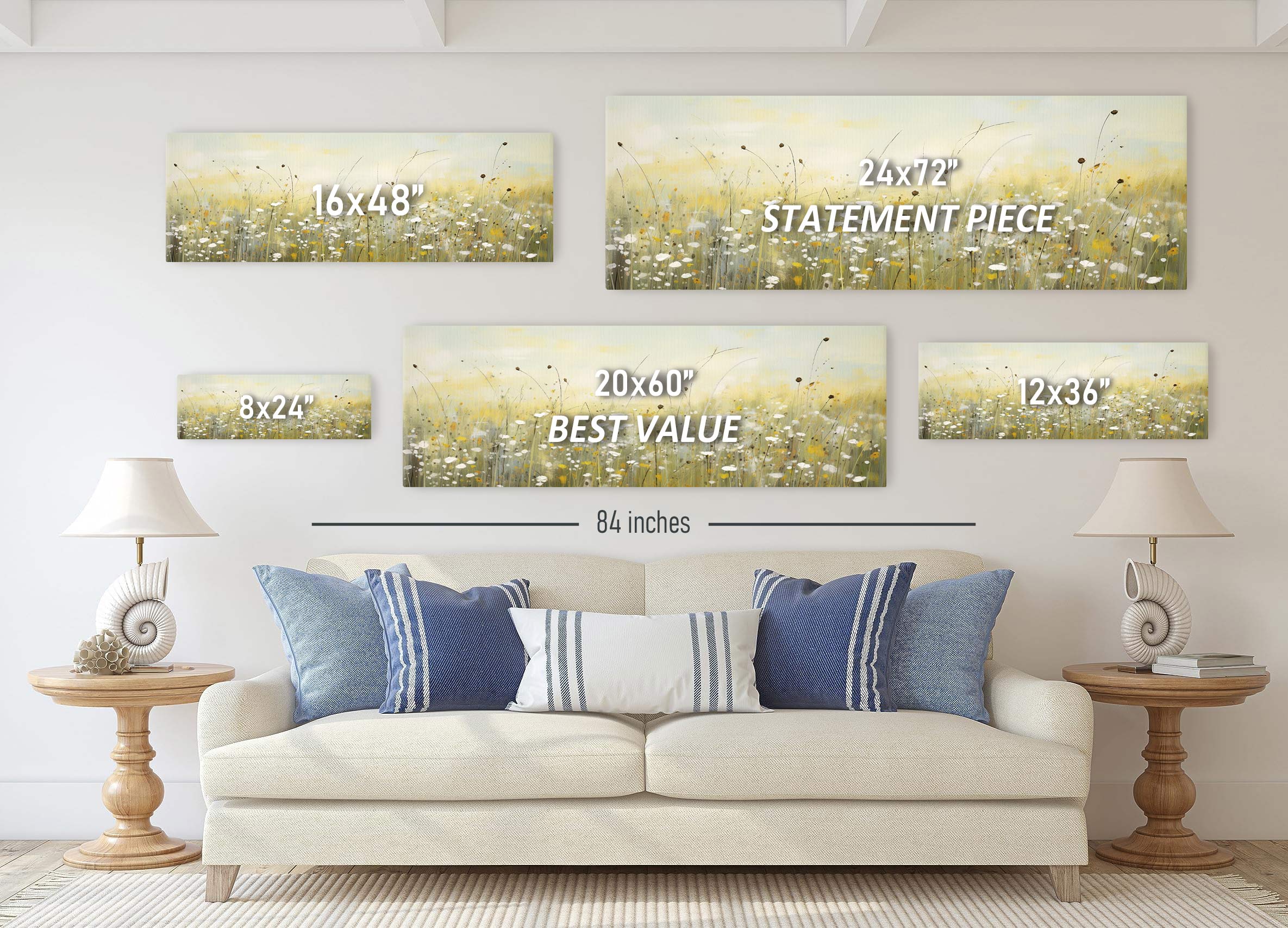 Golden Bloom Floral Canvas Wall Art