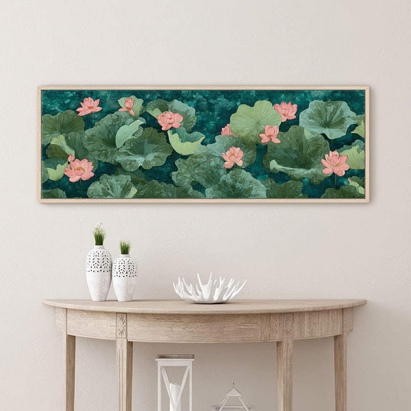 Canvas wall art in interior setting.