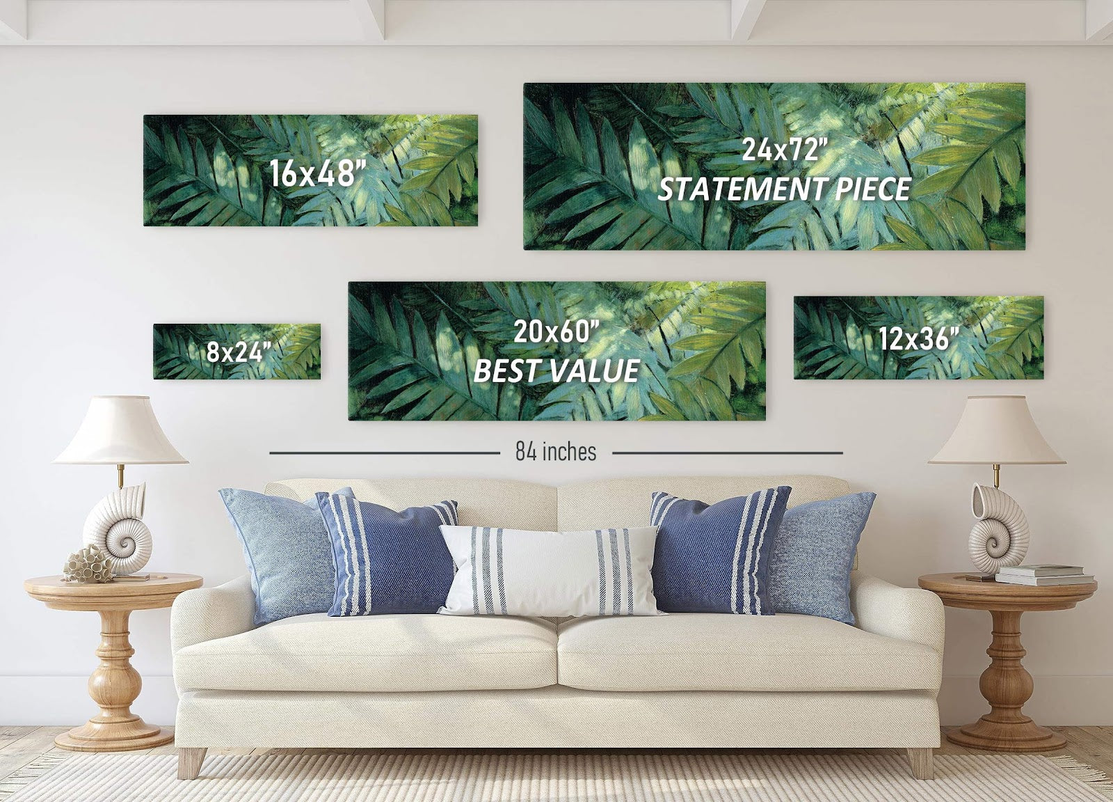 Canvas wall art in interior setting.