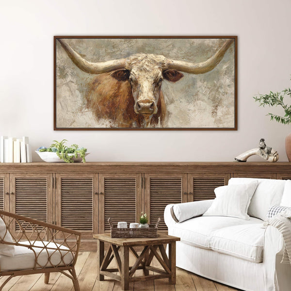 Canvas wall art in interior setting.