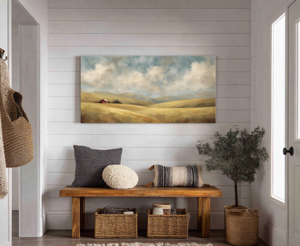 Canvas wall art in interior setting.