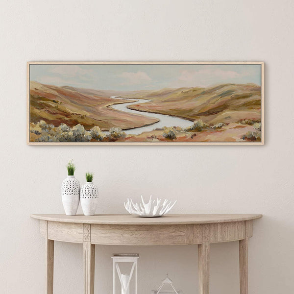Canvas wall art in interior setting.