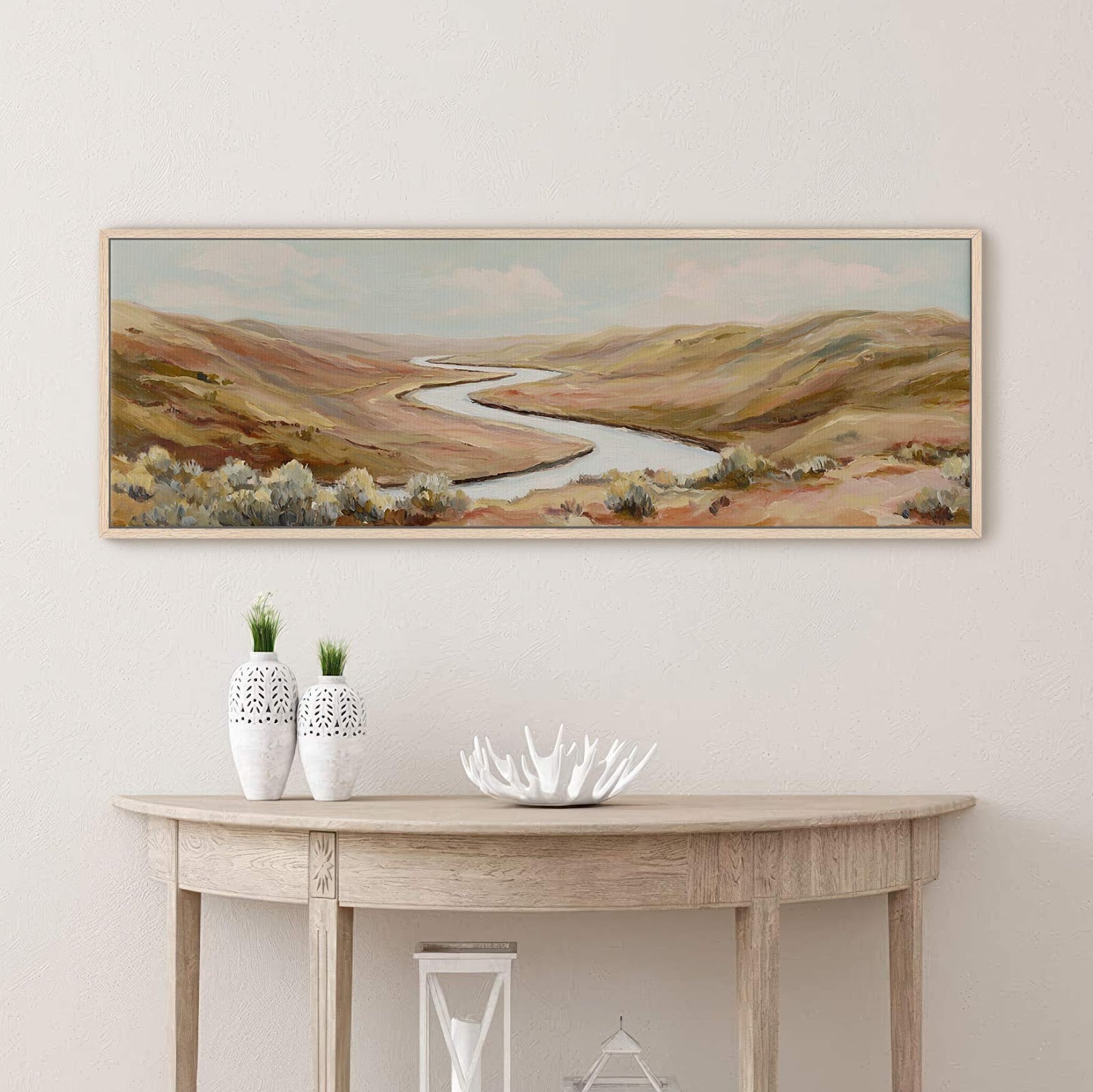 Canvas wall art in interior setting.