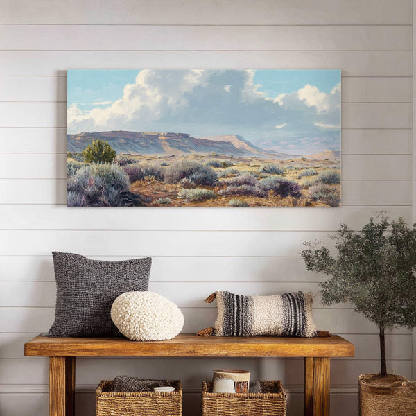 Canvas wall art in interior setting.