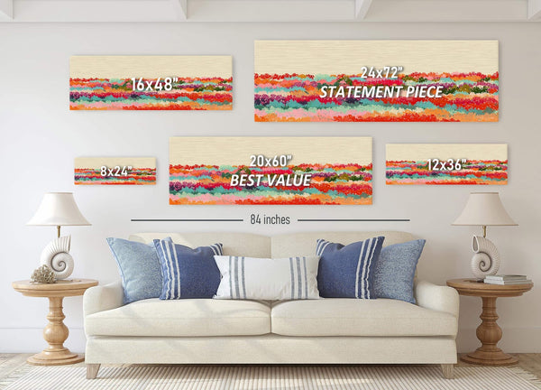 Canvas wall art in interior setting.