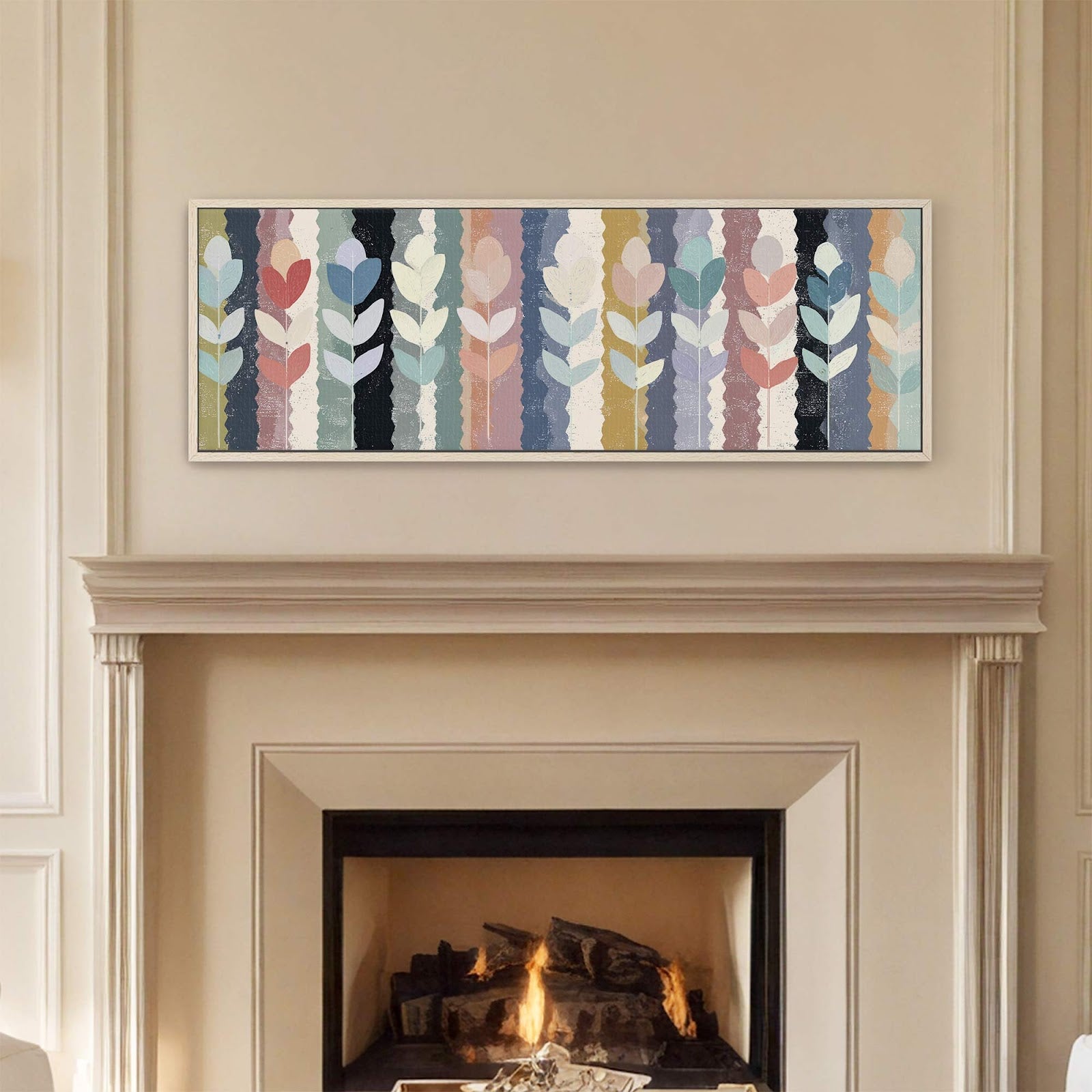 Canvas wall art in interior setting.