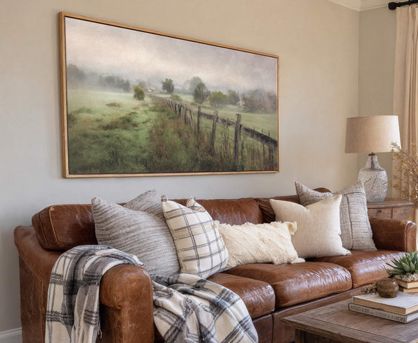 Canvas wall art in interior setting.