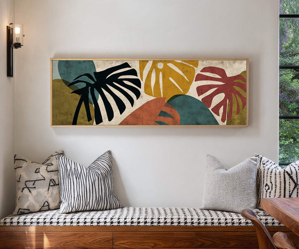 Canvas wall art in interior setting.