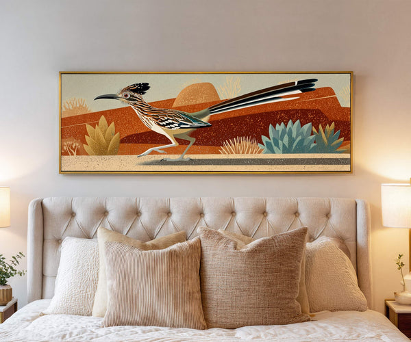 Canvas wall art in interior setting.