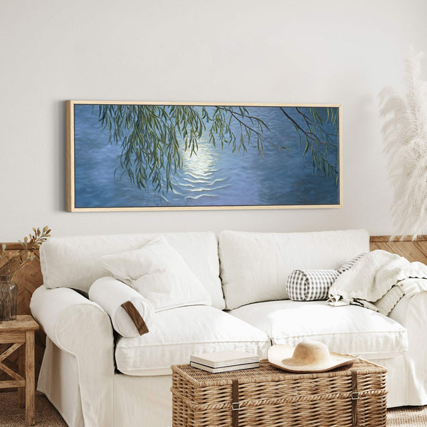 Canvas wall art in interior setting.