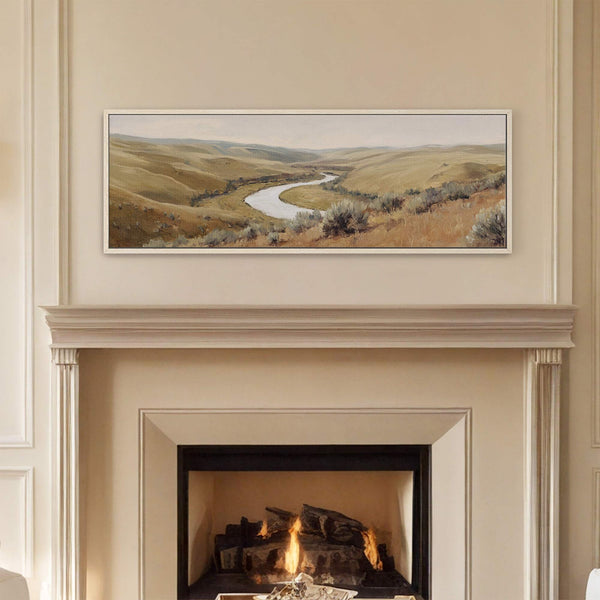 Canvas wall art in interior setting.