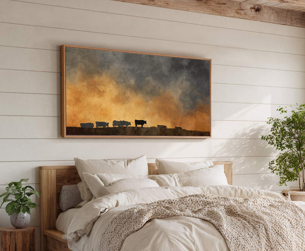 Canvas wall art in interior setting.