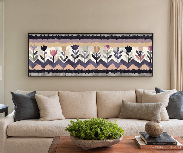 Canvas wall art in interior setting.