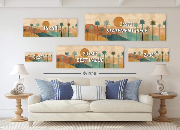 Canvas wall art in interior setting.