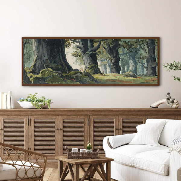 Canvas wall art in interior setting.