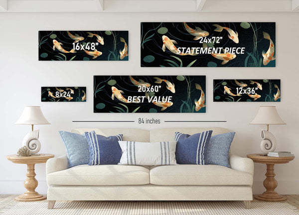 Canvas wall art in interior setting.