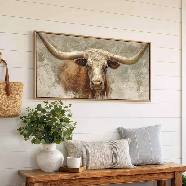 Canvas wall art in interior setting.