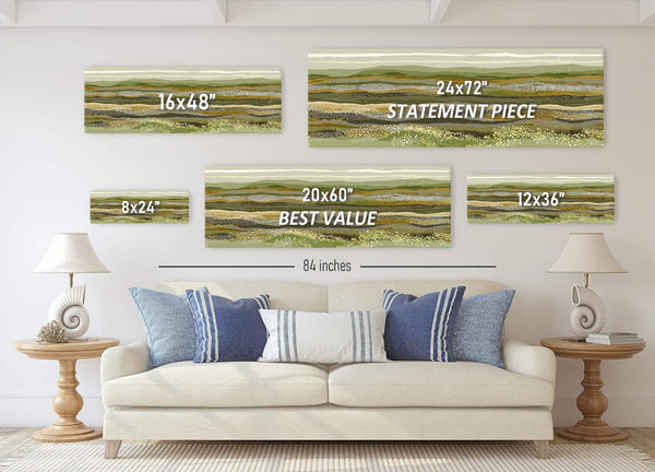 Canvas wall art in interior setting.
