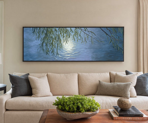 Canvas wall art in interior setting.