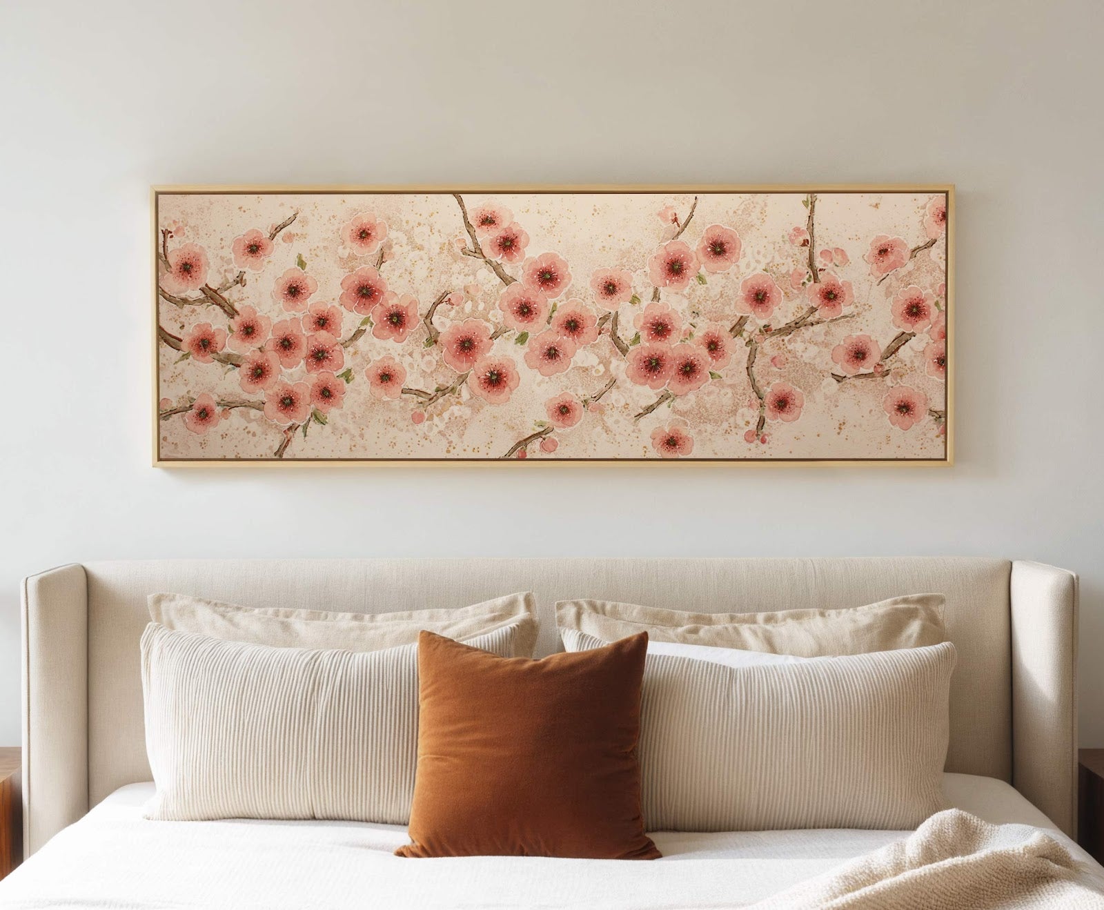 Canvas wall art in interior setting.