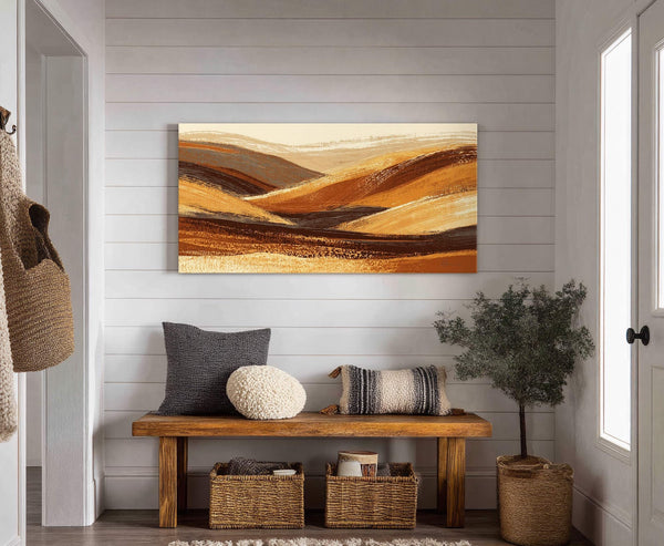 Canvas wall art in interior setting.