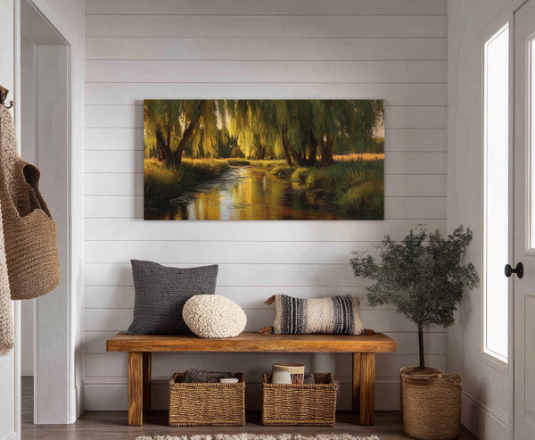 Canvas wall art in interior setting.