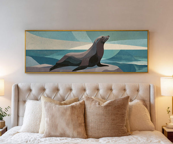 Canvas wall art in interior setting.