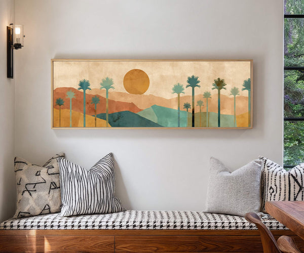 Canvas wall art in interior setting.